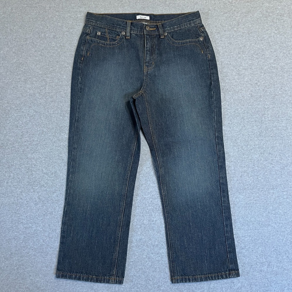 Liz & Co. Jeans Womens 6 Blue Capris Medium Wash Classic Faded Denim‎ Denim